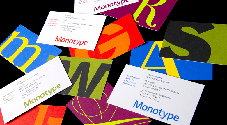 Monotype business cards